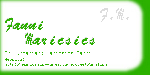 fanni maricsics business card